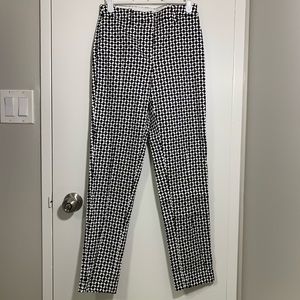 H&M Ankle-Length Patterned Trousers - Black & White
